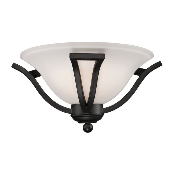 Z-Lite Lagoon 1 Light Wall Sconce, Matte Black & Matte Opal 703-1S-MB - main